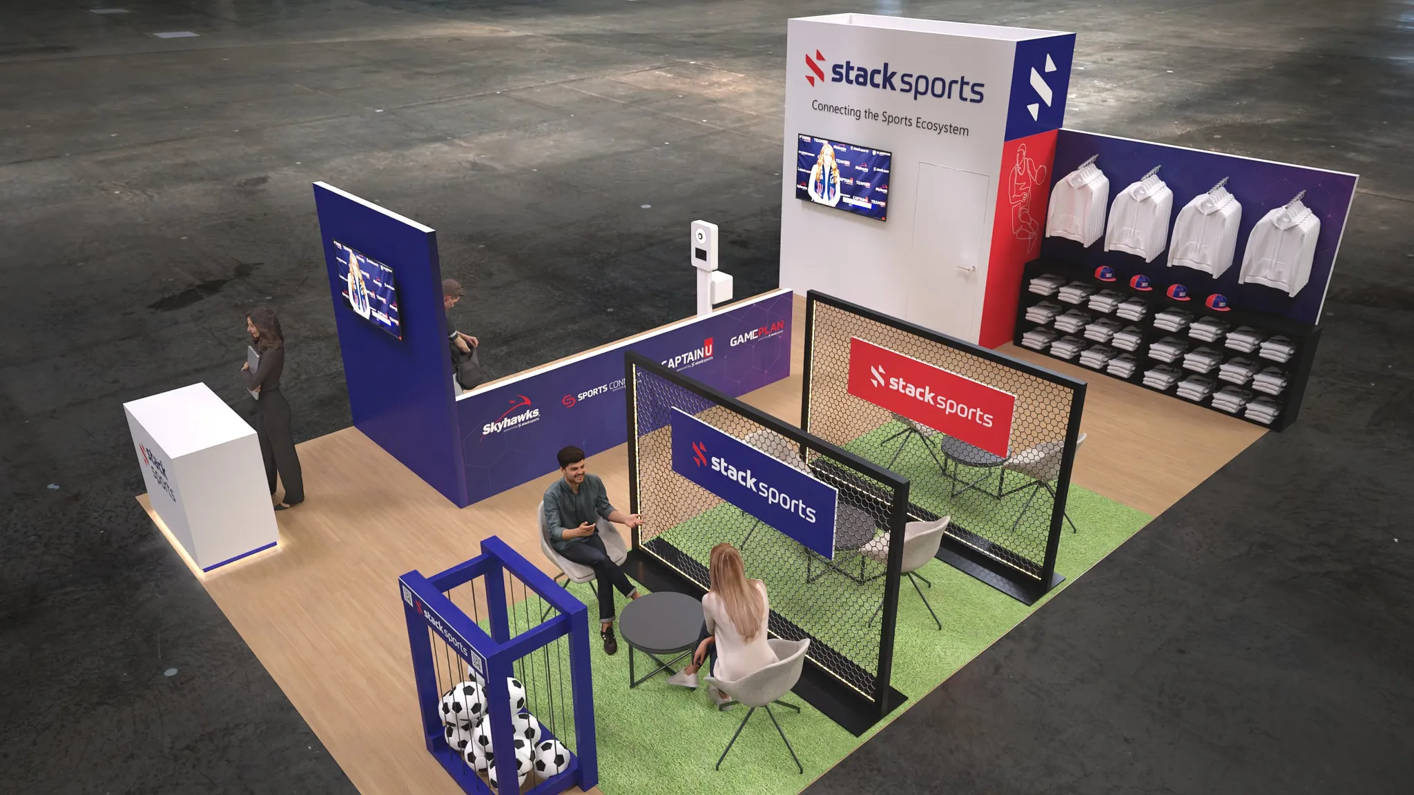 20x20 Island booth design by Reaction Space